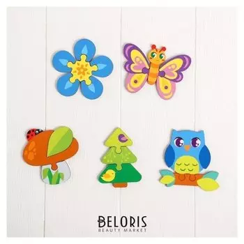 Головоломка пазл из крупных деталей Лесные животные