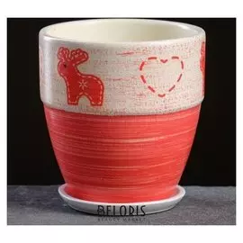 Горшок цветочный олень красный № 2 готика борт, 0,75 л