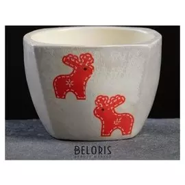 Горшок цветочный олень красный № 2 квадрат, 0,85 л