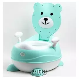 Горшок детский «Мишка», цвет бирюзовый