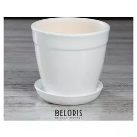 Горшок для цветов "Глория" глазурь, белое, 0,5 л