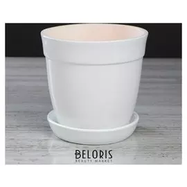 Горшок для цветов "Глория" глазурь, белое, 1 л