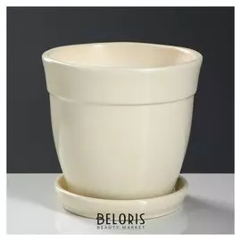 Горшок для цветов "Глория" глазурь, кремовый, 2 л