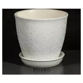 Горшок для цветов "Глория" шёлк, белый, 0,5 л