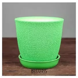 Горшок для цветов "Глория" шёлк, зелёный, 1 л