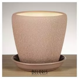 Горшок для цветов "Грация" шёлк, тёмно-бежевый, 2,5 л