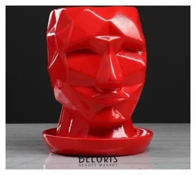 Горшок для цветов "Кай" 2 л, красный, глянец