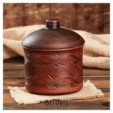 Горшок для запекания, 2 л, красная глина