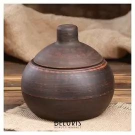 Горшок для запекания "Лотос", с крышкой, гладкий, 0.7 л