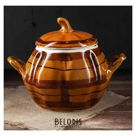 Горшок духовой "Обжора" в клетку 3 л