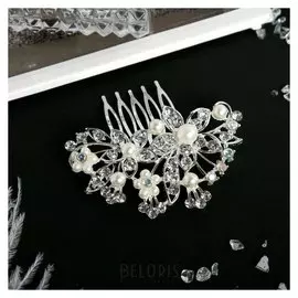 Гребень для волос "Николетта" цветы с листочками