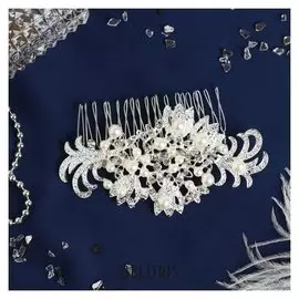 Гребень для волос "Россыпь жемчужин" 10,5*6 см