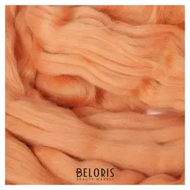 Гребенная лента 100% тонкая мериносовая шерсть 100гр (2212, абрикос)