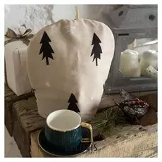 Грелка на чайник "Доляна" Christmas Mood 28х28см, 100%хл, рогожка 164 г/м2