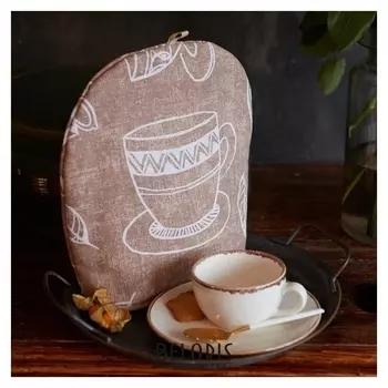 Грелка на чайник "Доляна" Cup Of Tea 28х28см,100% хл,164г/м2