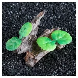 Грот "Коряга" с растениями, 11 х 6,5 х 6 см