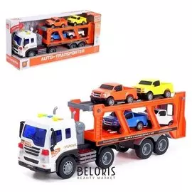 Грузовик инерционный «Автовоз» с 4 машинками