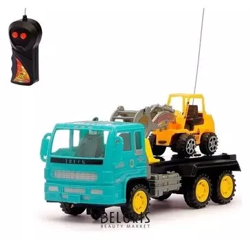 Грузовик радиоуправляемый «Эвакуатор» с погрузчиком, работает от батареек