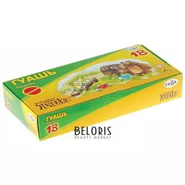 Гуашь 18 цветов Пчелка