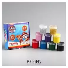 Гуашь 7 цветов + 2 цвета с блёстками