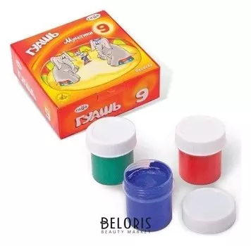 Гуашь 9 цветов Мультики