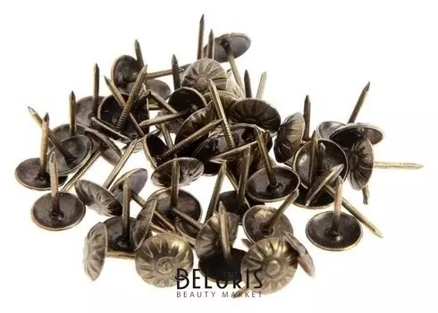 Гвозди декоративные, 16 х 11 мм, фактурные, цвет бронза, в упаковке 100 шт.