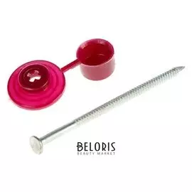 Гвозди для ондулина "Стройбат", 80 мм, с пластиковой шляпкой, цвет бордо, 100 шт.