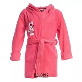 Халат для девочки а.bk128, цвет коралловый, рост 98 см