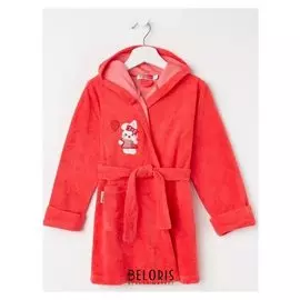 Халат для девочки, цвет коралловый, рост 104 см