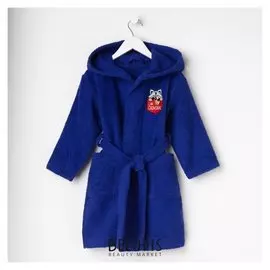 Халат махровый детский «Енотик», цвет синий, размер 32
