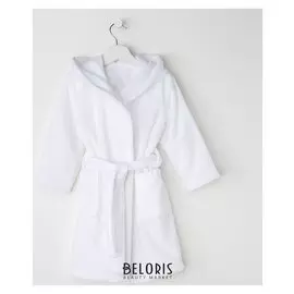 Халат махровый детский, размер 36, цв.белый 340 г/м2 хл.100% с Airo