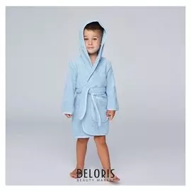 Халат махровый для мальчика, рост 98-104 см, цвет голубой к07_д