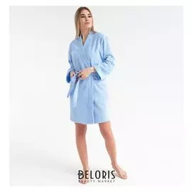 Халат махровый женский экономь и Я, р. 46-48 нежно-голубой, 340 г/м2, 100%хл с Airo