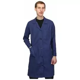 Халат рабочий мужской синий, бязь, размер 52-54, рост 182-188, плотность ткани 142 г/м2, 610824