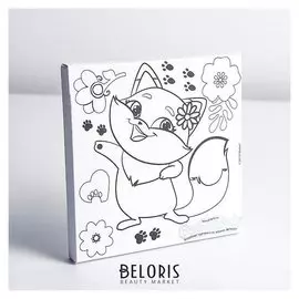 Холст для росписи 15×15 см, Enchantimals (Флик лис),стразы,шар.пласт.