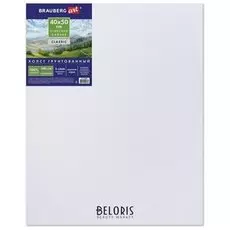 Холст на подрамнике Brauberg Art "Classic", 40х50 см, грунтованный, 100% хлопок, крупное зерно