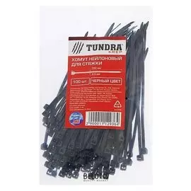 Хомут нейлоновый Tundra для стяжки, 2.5 х 100 мм, черный, в упаковке 100 шт.
