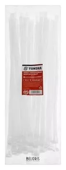 Хомут нейлоновый Tundra многоразовый 7.2 х 300 мм, белый, в упаковке 50 шт.