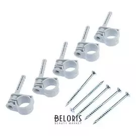 Хомут сантехнический Masterprof, 16-18 мм, пластиковый, с дюбелем, набор 5 шт.