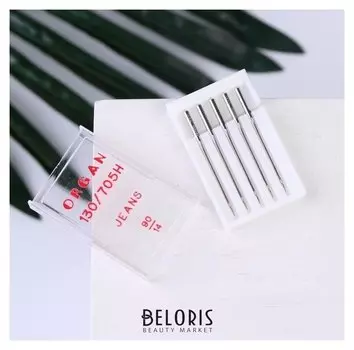 Иглы для бытовых швейных машин, для джинсы, №90/14, 5 шт