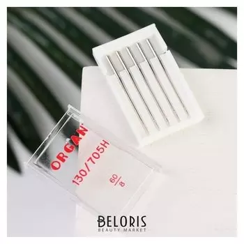 Иглы для бытовых швейных машин, универсальные, №60/8, 5 шт