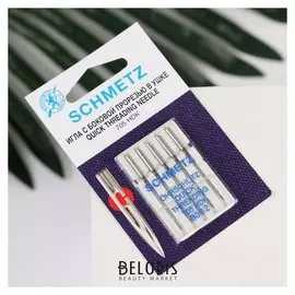 Иглы для бытовых швейных машин, универсальные, легковдеваемые, №80, 5 шт