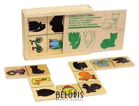 Игра детская деревянная домино "Тени"