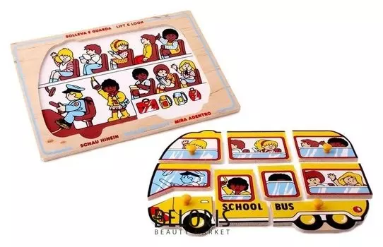 Игра детская деревянная "Школьный автобус"