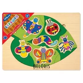 Игра из дерева "Весёлая шнуровка: Букашки"