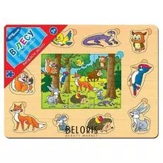 Игра из дерева "Весёлое лото: В лесу"