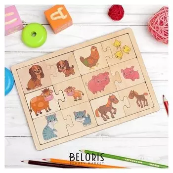 Игра развивающая деревянная «Мама и малыш»