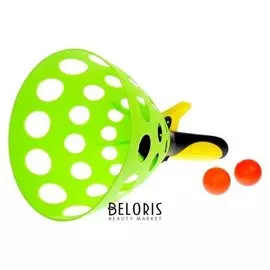 Игра «Стреляй-поймай», большая, 1 конус, 2 шарика