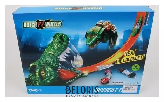 Игровой набор автотрек и машинка Атака крокодила