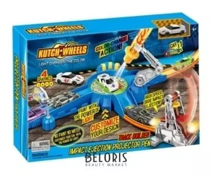 Игровой набор автотрек с 1 меняющей цвет машинкой, ручка со светом